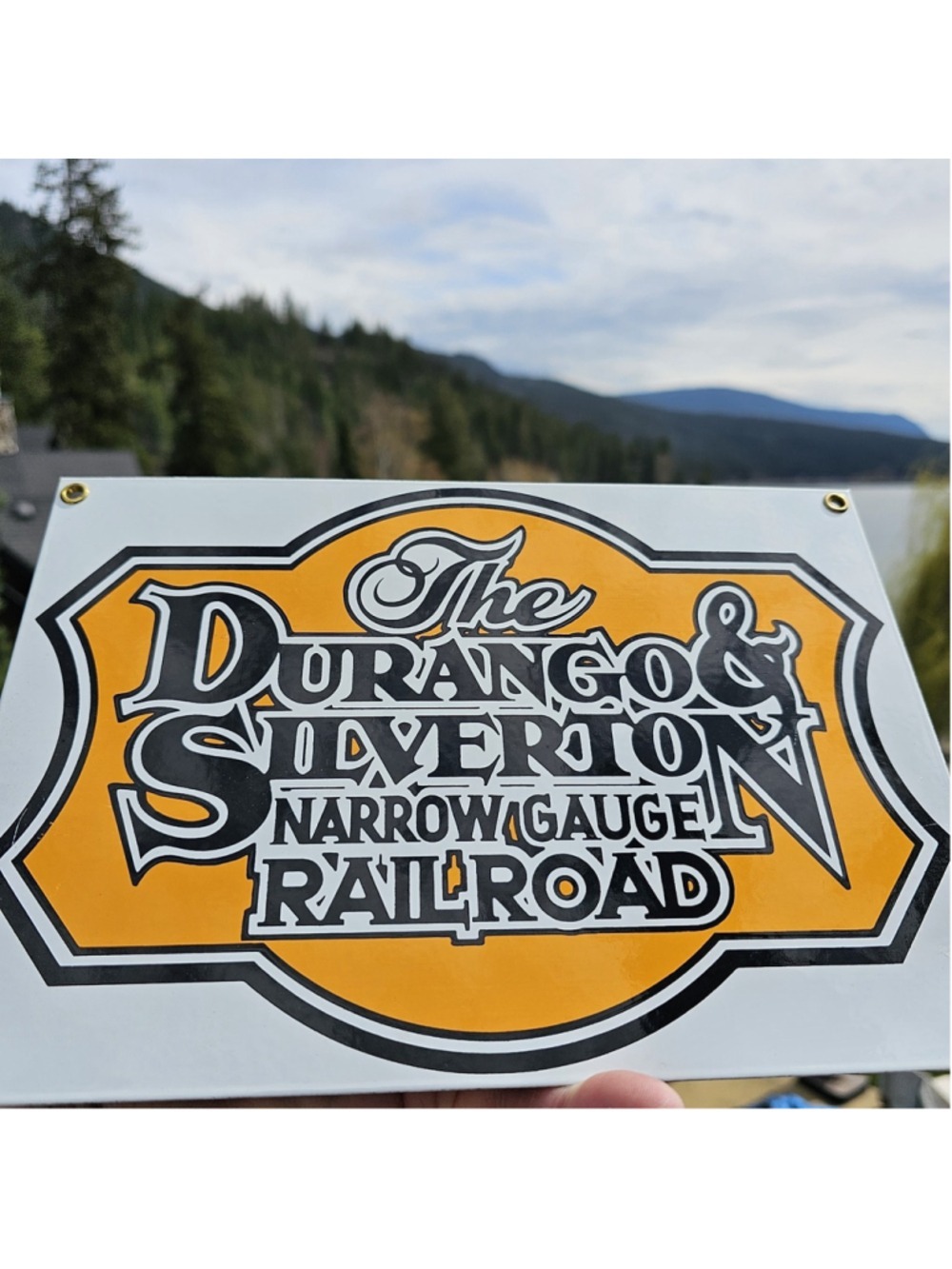 Ande Rooney Durango & Silverton Narrow Gauge Railroad Porcelain Enamel Sign USA